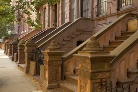 Front steps of apartment buildings