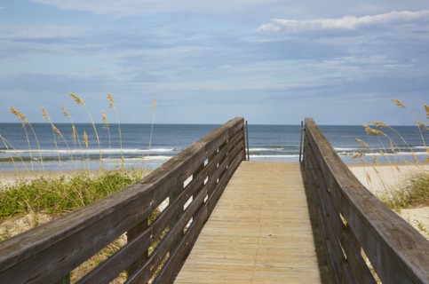 Walkway leading to beach
