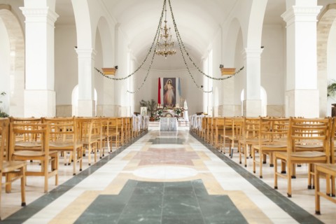 Distant alter in church