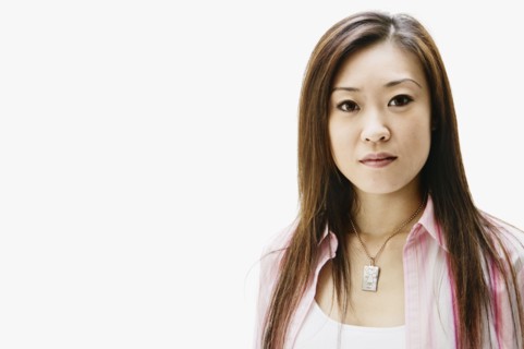 Portrait of Asian woman with long hair