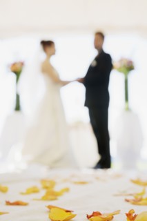 Multi-ethnic couple getting married