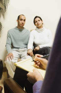 Multi-ethnic couple at therapy session