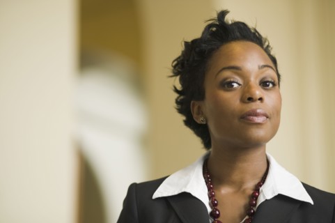 Serious African businesswoman