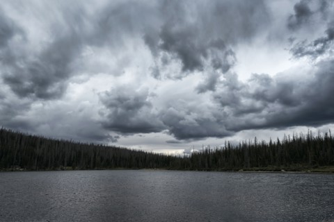 Clouds over lake