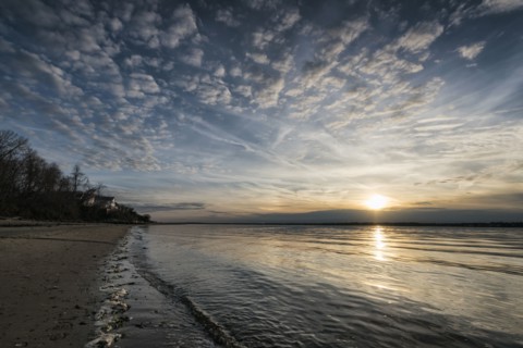 Sunset on ocean beach