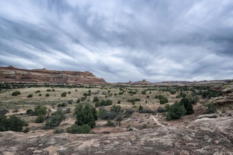 Clouds over desert in Moab