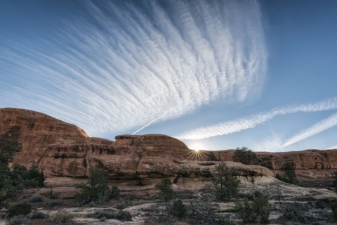 Blue sky over desert