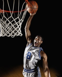 African basketball player scoring