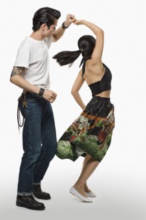 Asian couple dancing