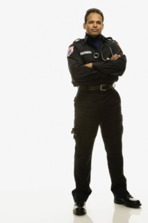 Studio shot of Hispanic male paramedic