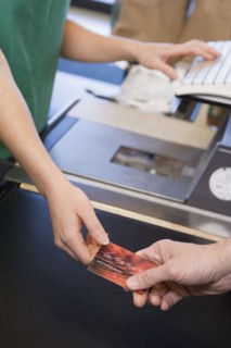 Man paying for groceries