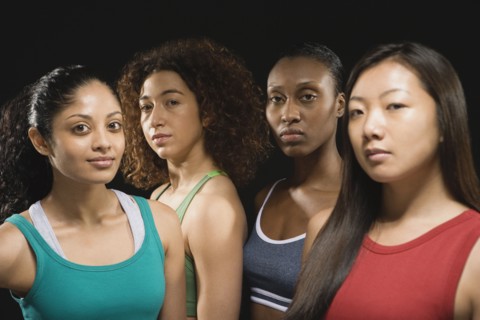 Group of multi-ethnic female athletes