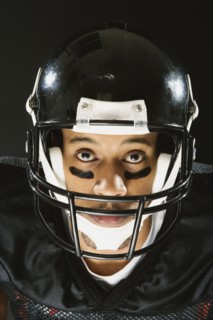African American man wearing football uniform