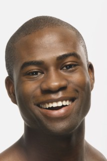 Close up of African American man smiling