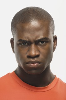 African American man looking angry