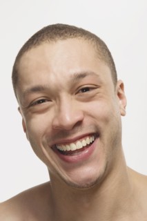 Close up of Mixed Race man laughing