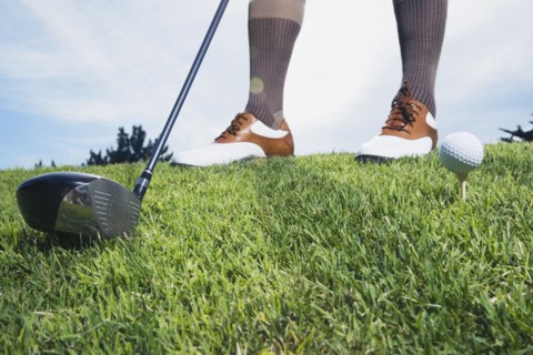 Man holding golf club