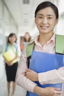 Chinese student smiling
