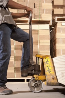Black man working in warehouse