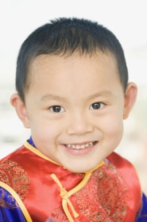 Chinese boy smiling