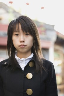 Chinese woman looking serious