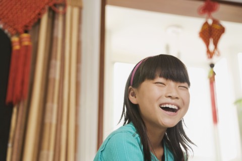 Chinese girl laughing