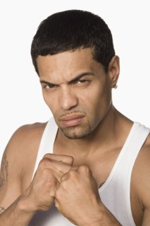 Hispanic man looking fierce