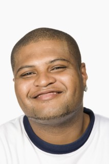 Mixed race man smiling