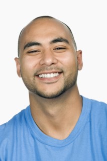 Mixed race man smiling