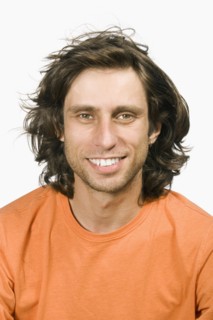 Mixed race man smiling