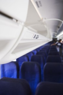 Inside of commercial airplane
