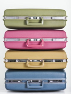 Pile of multicolor suitcases