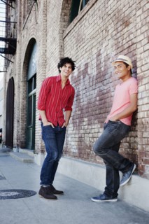 Friends hanging out in urban area