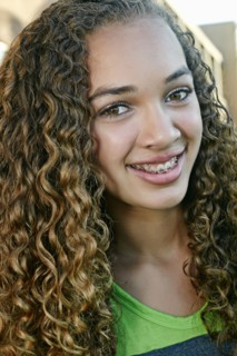 Mixed race girl smiling