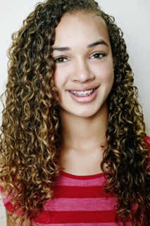 Mixed race girl smiling