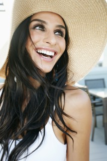 Middle Eastern woman smiling