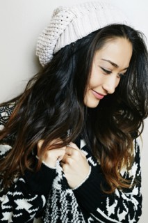 Mixed race woman smiling