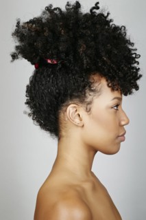 Close up profile of mixed race woman
