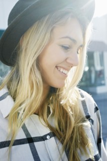 Caucasian woman smiling outdoors