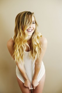 Caucasian woman laughing