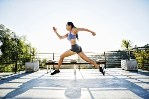 Chinese athlete running on balcony