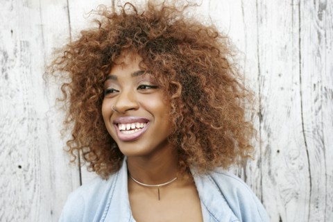 Close up of smiling black woman