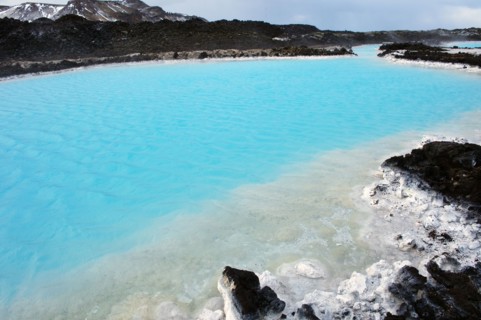 Still lake in arctic landscape