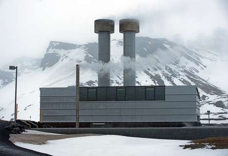 Power plant in arctic landscape