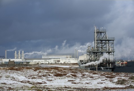Power plant in arctic landscape
