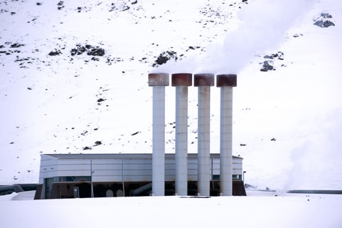 Power plant in arctic landscape