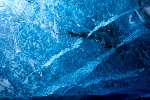 Walls of ice cave