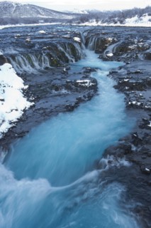 River flowing from waterfall