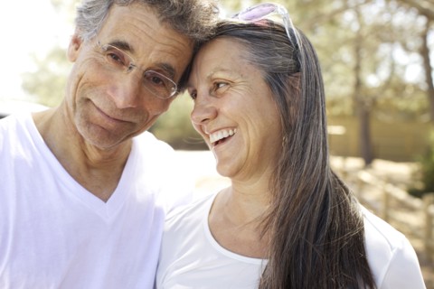 Older Caucasian couple smiling