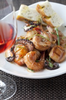 Close up of shrimp entree